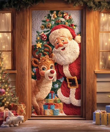 Santa North Journey Quilted Door Cover