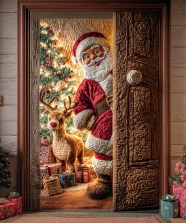 Santa Star Light Quilted Door Cover