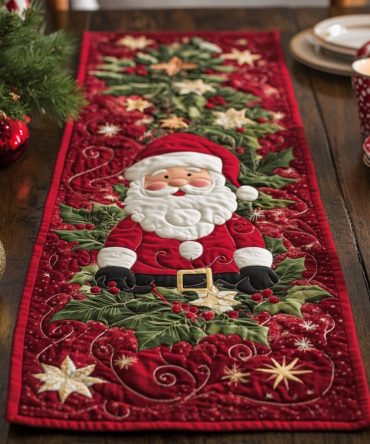 Santa Surprise Quilted Table Runner