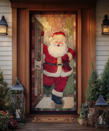 Santa Welcome Quilted Door Cover