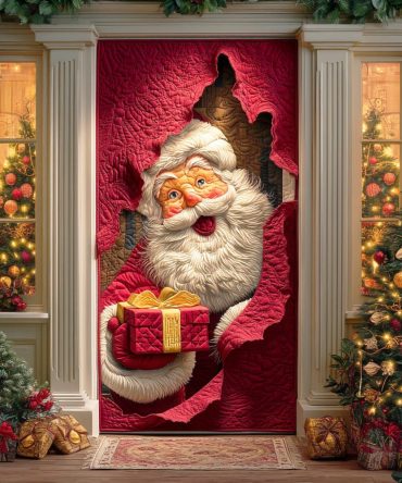 Santa Winter Cheer Quilted Door Cover
