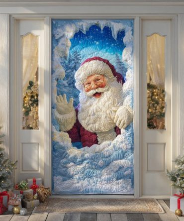 Santa Winter Night Quilted Door Cover