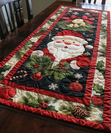 Santa Xmas Magic Quilted Table Runner