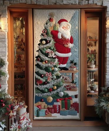 Santa Of Joy Quilted Door Cover