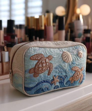 Sea Turtle Quilted Makeup Bag