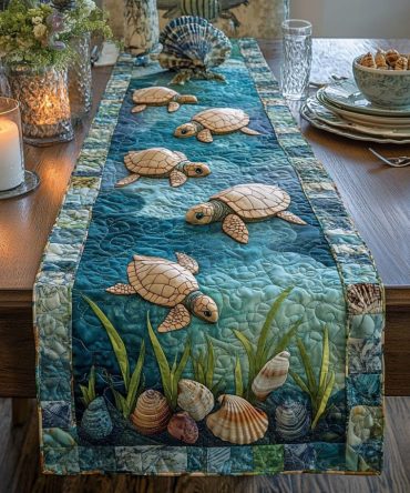 Seagrass Sanctuary Quilted Table Runner