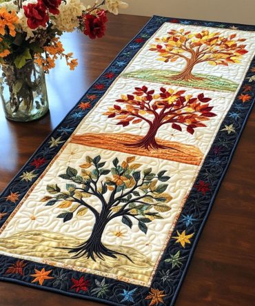 Seasonal Forest Quilted Table Runner