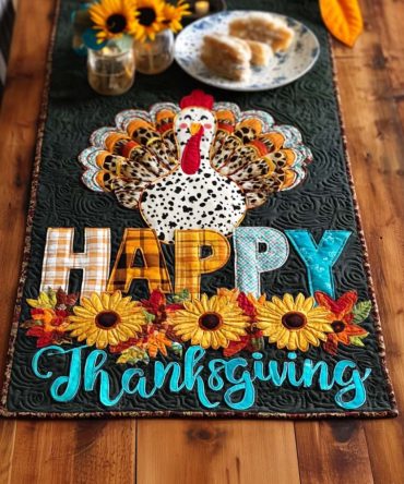 Seasonal Turkey Quilted Table Runner