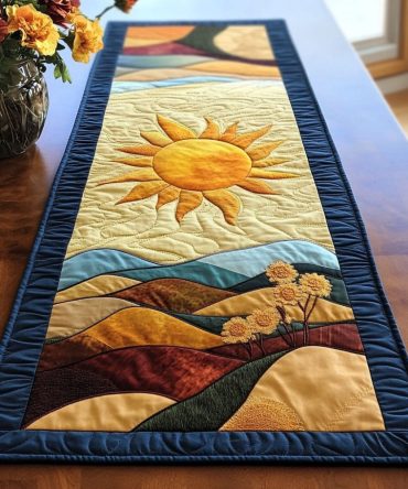 Serene Bloom Quilted Table Runner