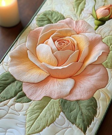 Serene Blooms Quilted Table Runner