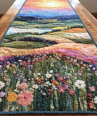 Serene Landscape Quilted Table Runner