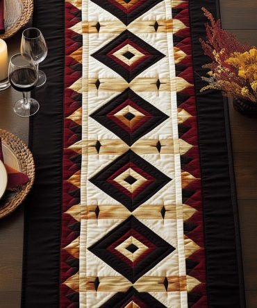 Serene Patchwork Quilted Table Runner