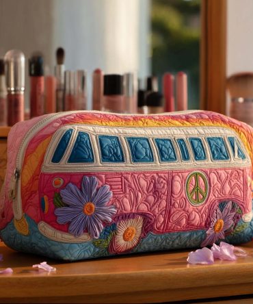 Serene Road Trip Quilted Makeup Bag