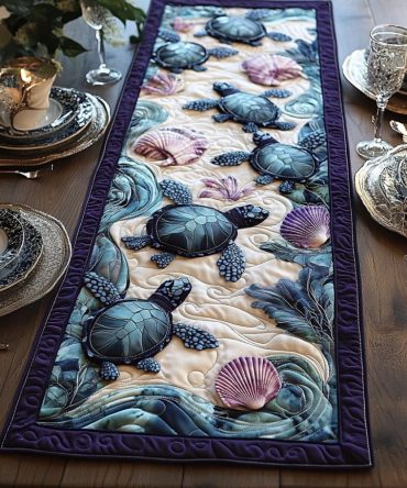 Serene Shells Quilted Table Runner