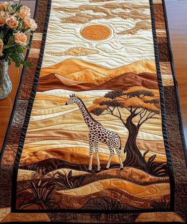 Serengeti Sunset Giraffe Quilted Table Runner