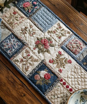 Shabby Chic Rosefield Quilted Table Runner