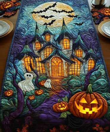 Shadow Specters Quilted Table Runner