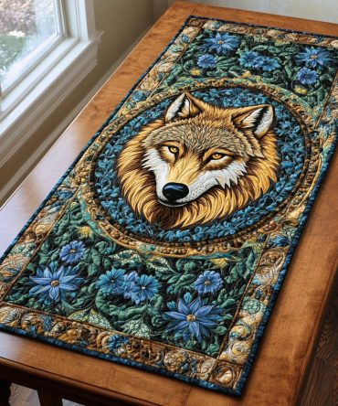 Shadow Wolf Quilted Table Runner