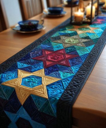 Shalom Star Quilted Table Runner