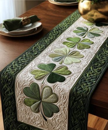 Shamrock Charm Quilted Table Runner