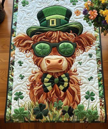 Shamrock Charm Quilted Table Runner