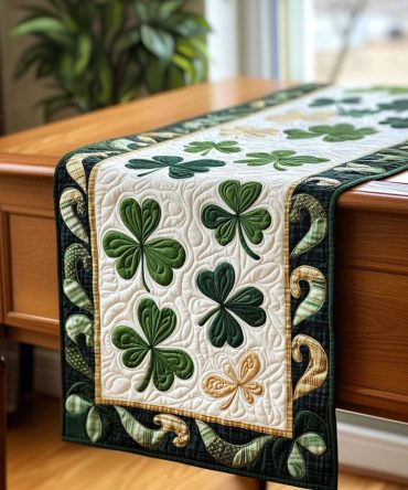 Shamrock Goldkeeper Quilted Table Runner