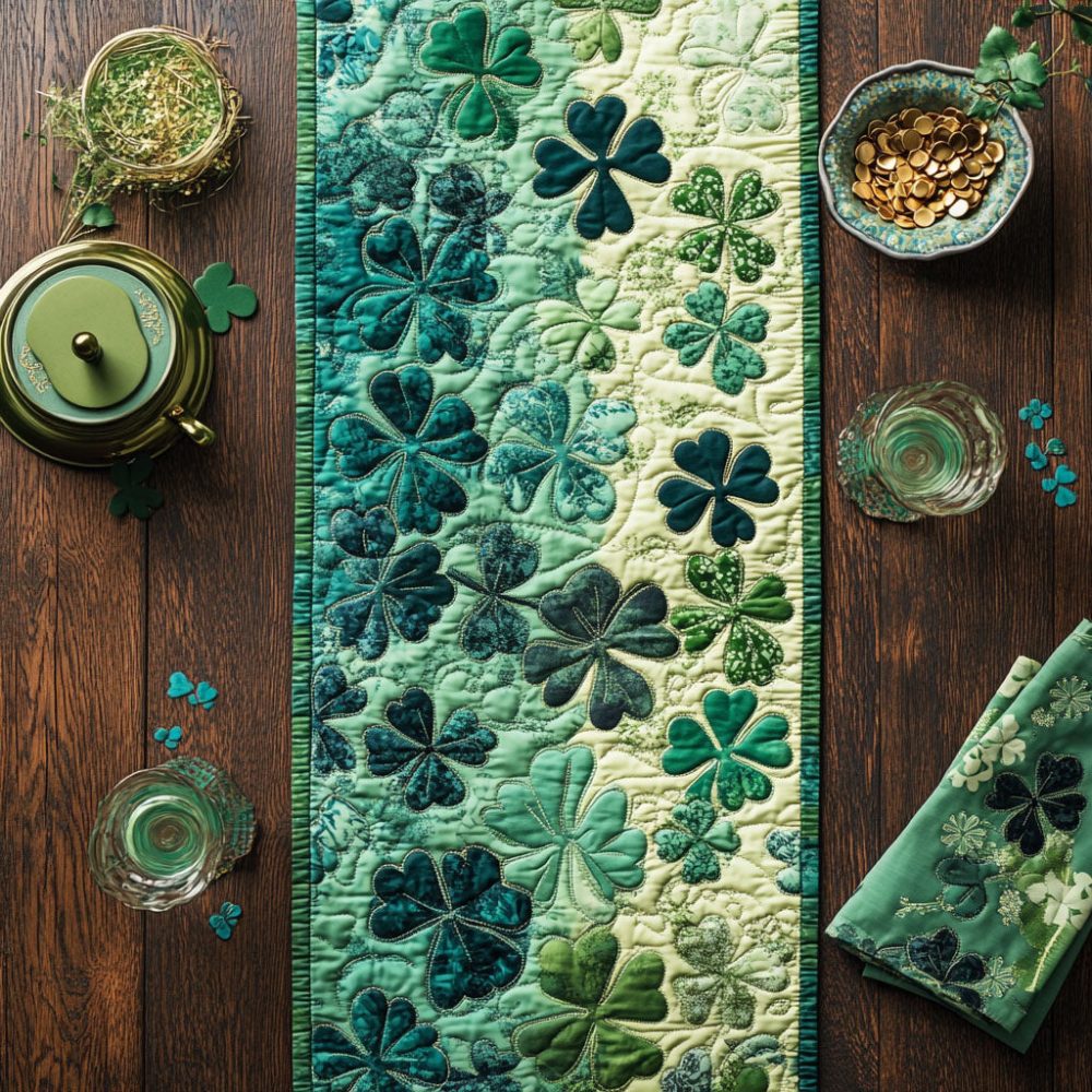 Shamrock Grace Quilted Table Runner