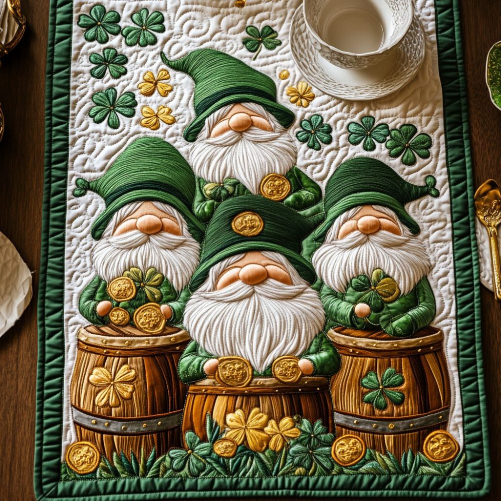 Shamrock Luck Quilted Table Runner