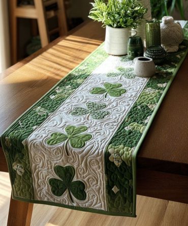 Shamrock Serenade Quilted Table Runner