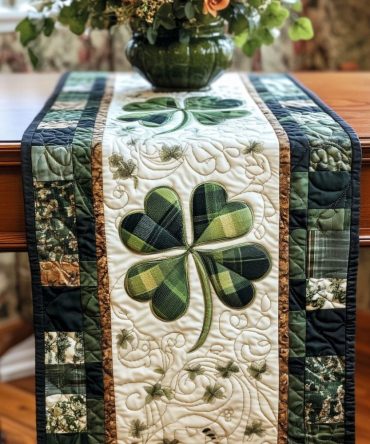 Shamrock Serenity Quilted Table Runner