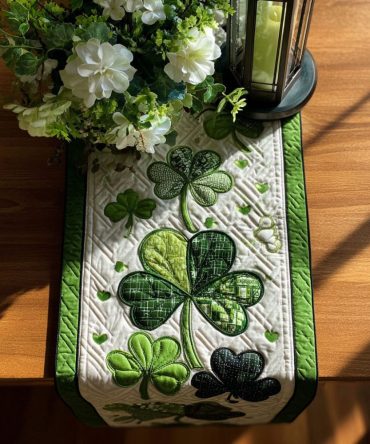 Shamrock Serenity Quilted Table Runner