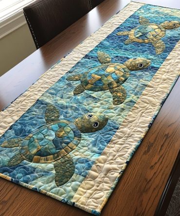 Shell Serenity Quilted Table Runner