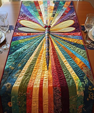 Shimmer Wings Quilted Table Runner