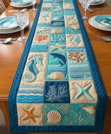 Shore Calm Quilted Table Runner