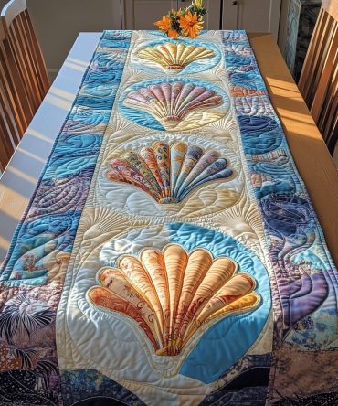 Shoreline Shells Quilted Table Runner