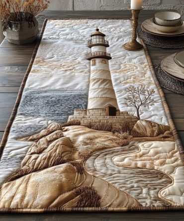 Shoreside Lantern Quilted Table Runner