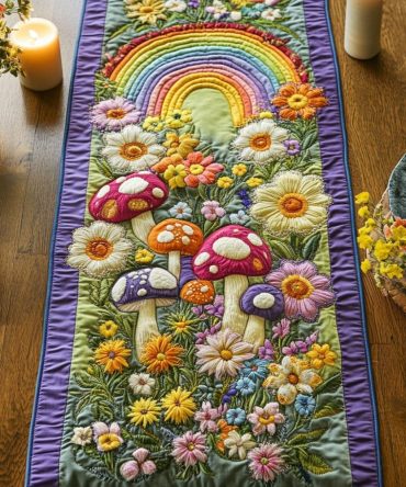 Shroom Symphony Quilted Table Runner