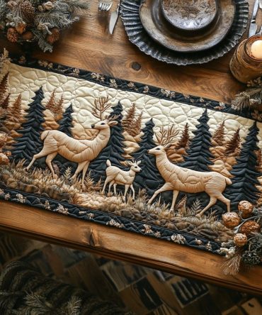 Silent Antlers Quilted Table Runner