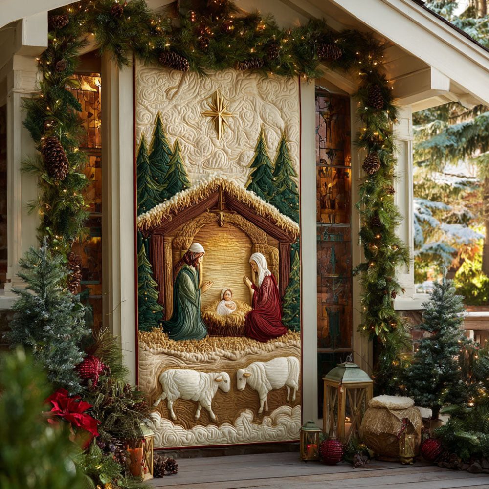 Silent Bethlehem Quilted Door Cover