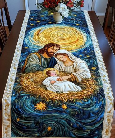 Silent Night Family Quilted Table Runner