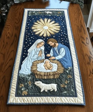 Silent Night Grace Quilted Table Runner