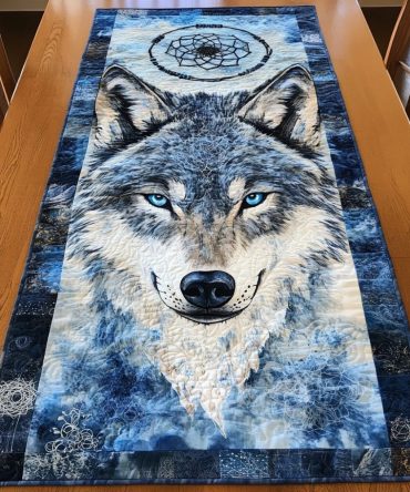 Silent Wolf Quilted Table Runner