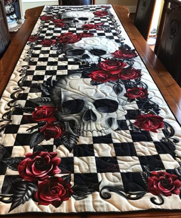 Skull Garden Quilted Table Runner