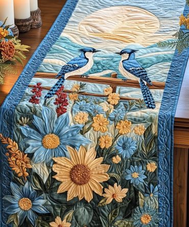 Sky Feather Quilted Table Runner