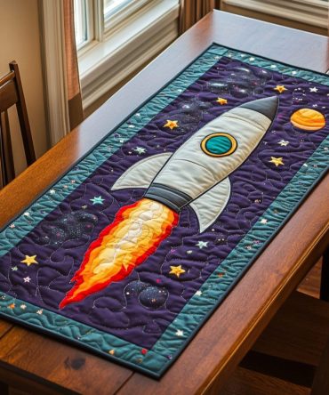 Skyward Rocket Quilted Table Runner