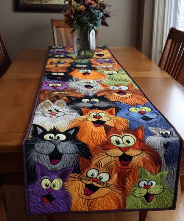 Sleepy Tails Quilted Table Runner