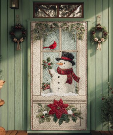 Snow Day Quilted Door Cover