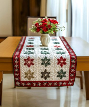 Snowflake Symphony Quilted Table Runner