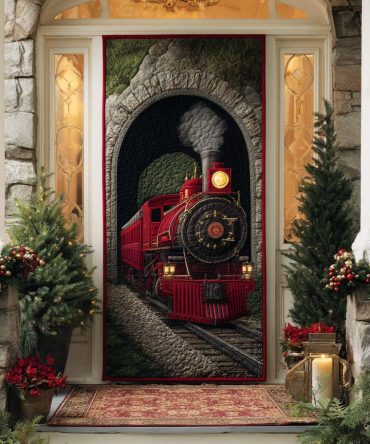Snowlight Train Trail Quilted Door Cover