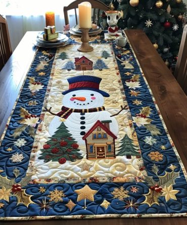 Snowman Celebration Quilted Table Runner